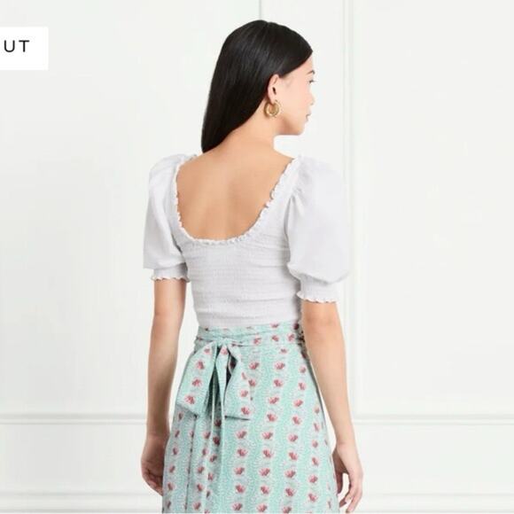 NWT Hill House The Aiko Smocked Cropped 
Cotton Nap Top in White size XXL - Picture 7 of 7